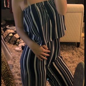 stripped jumpsuit